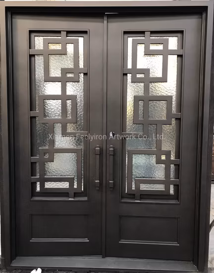 熱い販売のアメリカの人気のあるセキュリティ鍛造金属エントリー二重ドア